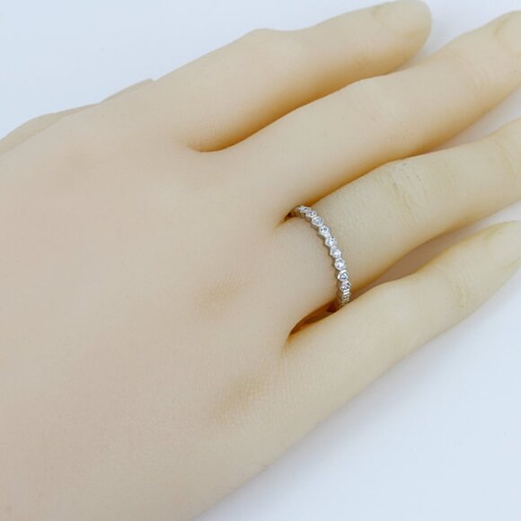 New Jolie Designs Platinum Diamond Stackable Eternity Band/Wedding Ring - Picture 3 of 3